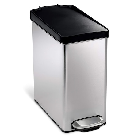 Simplehuman 10 Liter Profile Step Can, Brushed Stainless Steel with Plastic Lid CW1180
